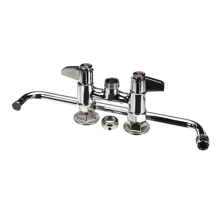 T&S Brass Faucet, Deck Mount, 4 Centers, 14 Swing Nozzle 5F-4DLX14